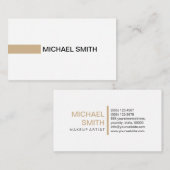 Modernes Tan Elegantes Berufliches Schlichtes Weiß Visitenkarte (Vorne/Hinten)