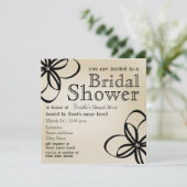 Modernes TAN u. schwarzes Brautparty laden ein Einladung (Stehend Vorderseite)