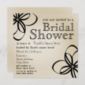 Modernes TAN u. schwarzes Brautparty laden ein Einladung (Vorne/Hinten)