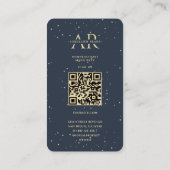 Modernes Tarot Cartomancer Dark Blue Gold Monogram Visitenkarte (Rückseite)