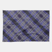 Modernes Tartan Blue Gray Black Pattern Geschirrtuch (Horizontal)
