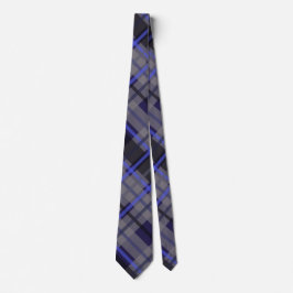 Modernes Tartan Blue Gray Black Pattern Krawatte