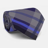 Modernes Tartan Blue Gray Black Pattern Krawatte (Gerollt)