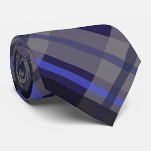 Modernes Tartan Blue Gray Black Pattern Krawatte