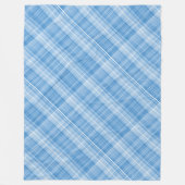 Modernes Tartan Blue Tan Kariertes Muster. Fleecedecke (Vorderseite)