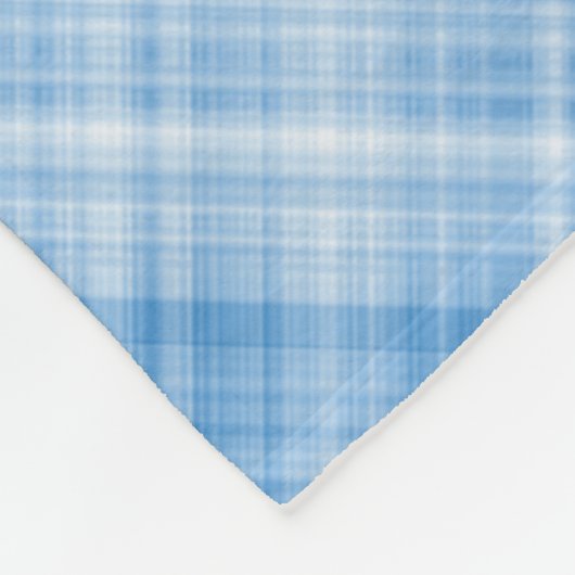 Modernes Tartan Blue Tan Kariertes Muster. Fleecedecke (Ecke)
