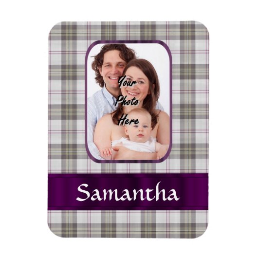Modernes Tartan-Foto Magnet (Vertikal)