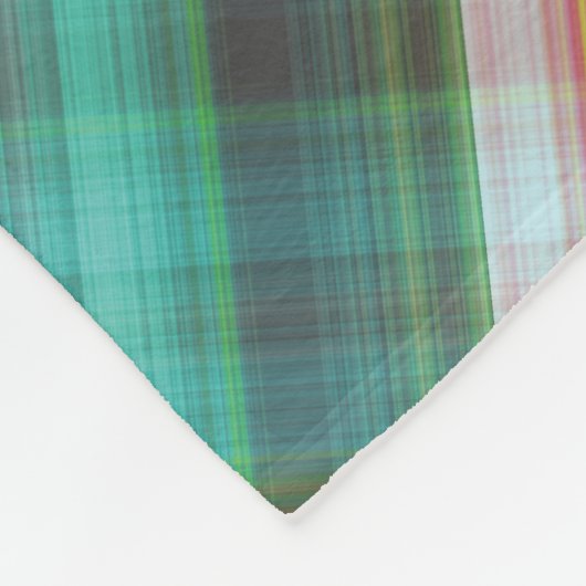 Modernes Tartan Green Tan Kariertes Muster. Fleecedecke (Ecke)