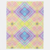 Modernes Tartan Green Yellow Tan Kariertes Muster. Fleecedecke (Vorderseite)