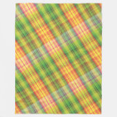 Modernes Tartan Green Yellow Tan Kariertes Muster. Fleecedecke (Vorderseite)