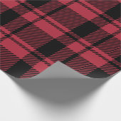 Modernes Tartan in Rot und Schwarz Kariert Geschenkpapier (Ecke)