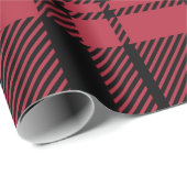 Modernes Tartan in Rot und Schwarz Kariert Geschenkpapier (Rolleneckpunkt)