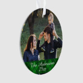 Modernes Tartan Kariertes, kundenspezifisches Foto Ornament (Vorderseite)