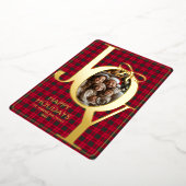 Modernes Tartan Kariertes Weihnachtsgrün Folien Feiertagskarte (Gedreht)