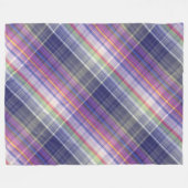 Modernes Tartan Lila Tan Kariertes Muster. Fleecedecke (Vorderseite (Horizontal))