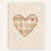 Modernes Tartan Muster und Herz Brown Scrapbook Notizblock (Vorderseite)