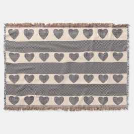 Modernes Tartan Niedlich Hearts Rosa Decke