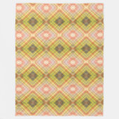 Modernes Tartan Orange Green Tan Kariertes Muster. Fleecedecke (Vorderseite)