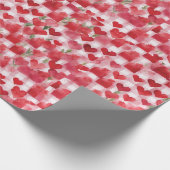 Modernes Tartan rotes Blumenmuster Geschenkpapier (Ecke)