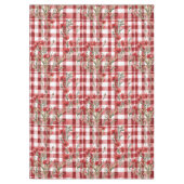 Modernes Tartan rotes Blumenmuster Tischdecke (Vorderseite)
