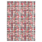 Modernes Tartan rotes Blumenmuster Tischdecke (Vorderseite)
