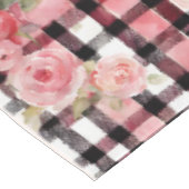 Modernes Tartan rotes Blumenmuster Tischdecke (Schrägansicht)