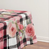 Modernes Tartan rotes Blumenmuster Tischdecke (Beispiel)