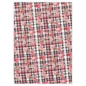 Modernes Tartan rotes Blumenmuster Tischdecke (Vorderseite)
