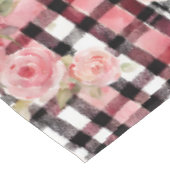 Modernes Tartan rotes Blumenmuster Tischdecke (Schrägansicht)
