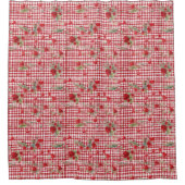 Modernes Tartan Rotherz Muster Duschvorhang (Vorderseite)