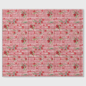 Modernes Tartan Rotherz Muster Geschenkpapier (Flach)