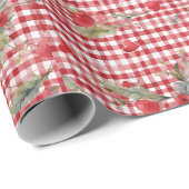 Modernes Tartan Rotherz Muster Geschenkpapier (Rolleneckpunkt)