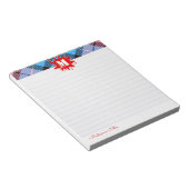 Modernes Tartan Splash Custom Script Monogram Line Notizblock (angewinkelt)