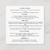 Modernes Tätowierung Künstler Nachsorge für Untern Quadratische Visitenkarte (Rückseite)