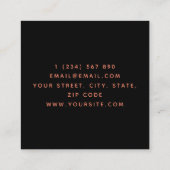 Modernes Tattoo & Piercing künstlerisches Affendes Quadratische Visitenkarte (Rückseite)