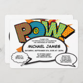 Modernes Taufbuch zum Weihnachten Spaß Comic Einladung (Vorne/Hinten)