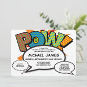 Modernes Taufbuch zum Weihnachten Spaß Comic Einladung (Stehend Vorderseite)