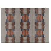 Modernes Taupe Denim und Rostglas Schneidebrett (Vorderseite)