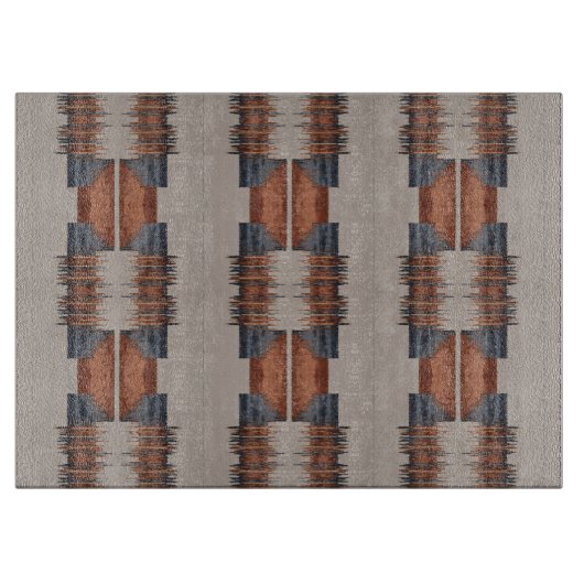 Modernes Taupe Denim und Rostglas Schneidebrett (Vorderseite)