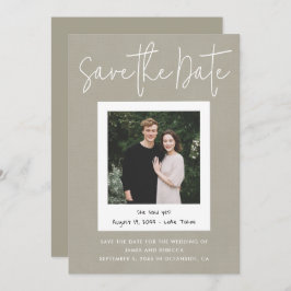 Modernes Taupe Verlobung Foto Save the Date Einladung