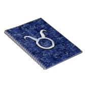 Modernes Taurus Zodiac Sign Blue Digital Camouflag Notizblock (Rechte Seite)