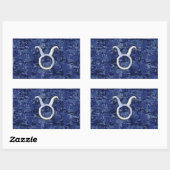 Modernes Taurus Zodiac Sign Blue Digital Camouflag Rechteckiger Aufkleber (Blatt)