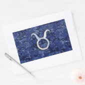 Modernes Taurus Zodiac Sign Blue Digital Camouflag Rechteckiger Aufkleber (Umschlag)