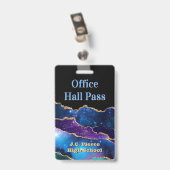 Modernes Teacher School Hall Pass Abzeichen Ausweis (Rückseite mit Clip)