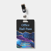 Modernes Teacher School Hall Pass Abzeichen Ausweis (Vorderseite mit Clip)