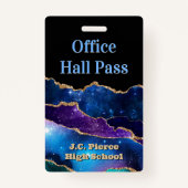 Modernes Teacher School Hall Pass Abzeichen Ausweis (Vorderseite)