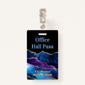 Modernes Teacher School Hall Pass Abzeichen Ausweis (Rückseite mit Klammer)