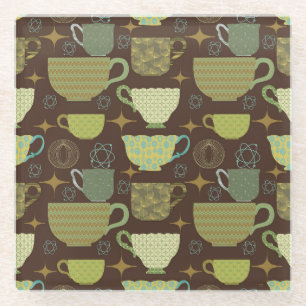 Modernes Teacup Brown aus dem Mittelalter Glasuntersetzer