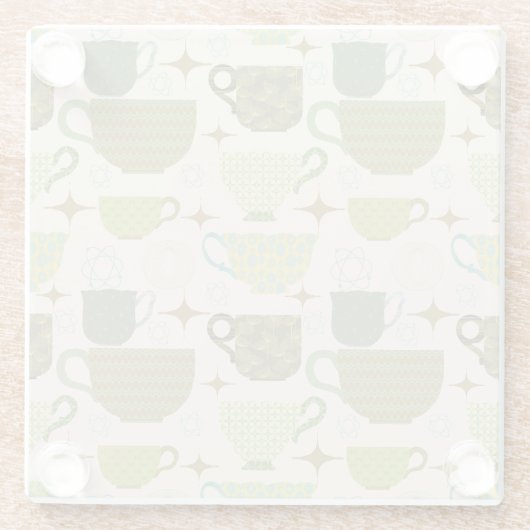 Modernes Teacup des Mittelalters Glasuntersetzer (Rückseite)