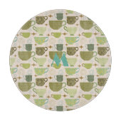 Modernes Teacup Monogramm aus dem Mittelalter Schneidebrett (Vorderseite)